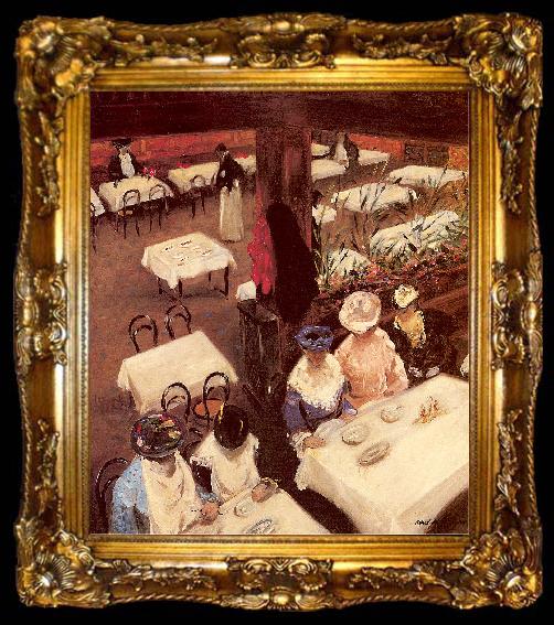 framed  Maurer, Alfred Henry In a Cafe, ta009-2